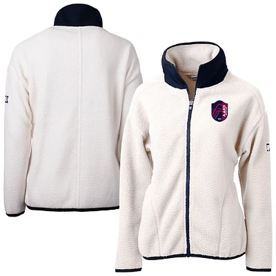 Women's Cutter & Buck Oatmeal St. Louis City SC Cascade Eco Fleece Full-Zip Jacket