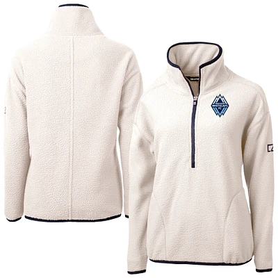 Women's Cutter & Buck Oatmeal Vancouver Whitecaps FC Cascade Eco Fleece Pullover Jacket