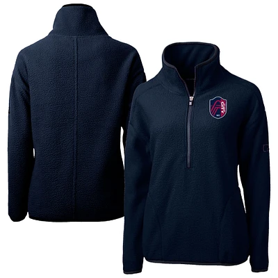 Women's Cutter & Buck Navy St. Louis City SC Cascade Eco Fleece Pullover Jacket