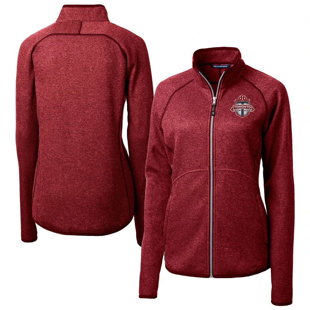 Women's Cutter & Buck Heather Toronto FC Mainsail Sweater-Knit Raglan Full-Zip Jacket