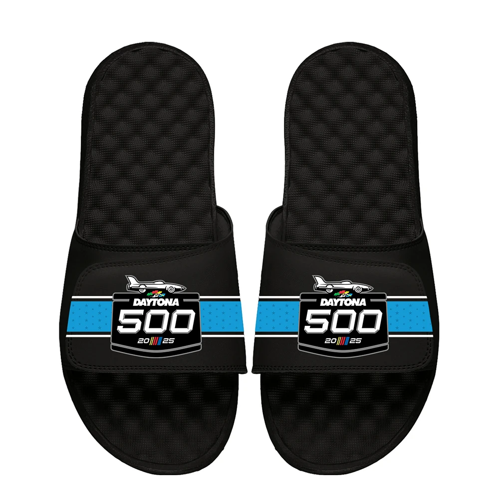 Youth ISlide Black Daytona 500 Primary Stripe Slide Sandals