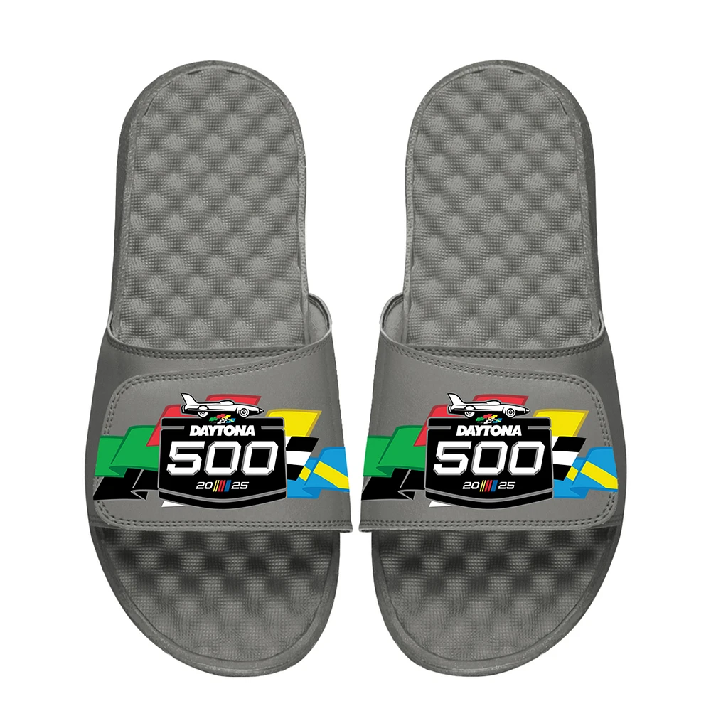 Youth ISlide Gray Daytona 500 Primary Flags Slide Sandals