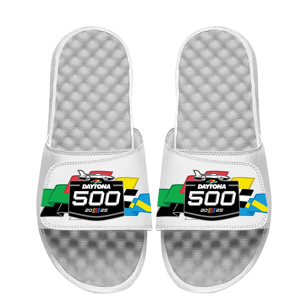 Youth ISlide White Daytona 500 Primary Flags Slide Sandals