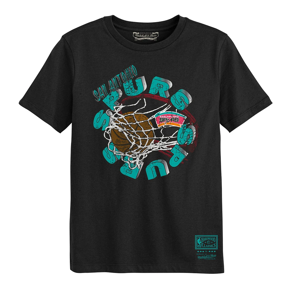 Preschool Mitchell & Ness Black San Antonio Spurs The Net T-Shirt