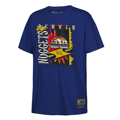 Youth Mitchell & Ness Royal Denver Nuggets Retro '90s Poster T-Shirt
