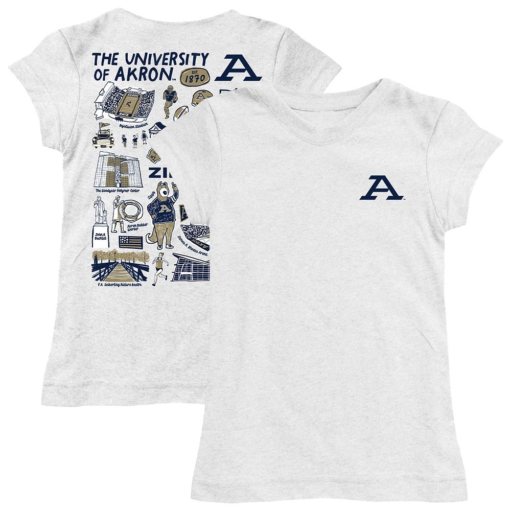 Girls Youth Vive La Fete Akron Zips Impressions Artwork Fitted T-Shirt