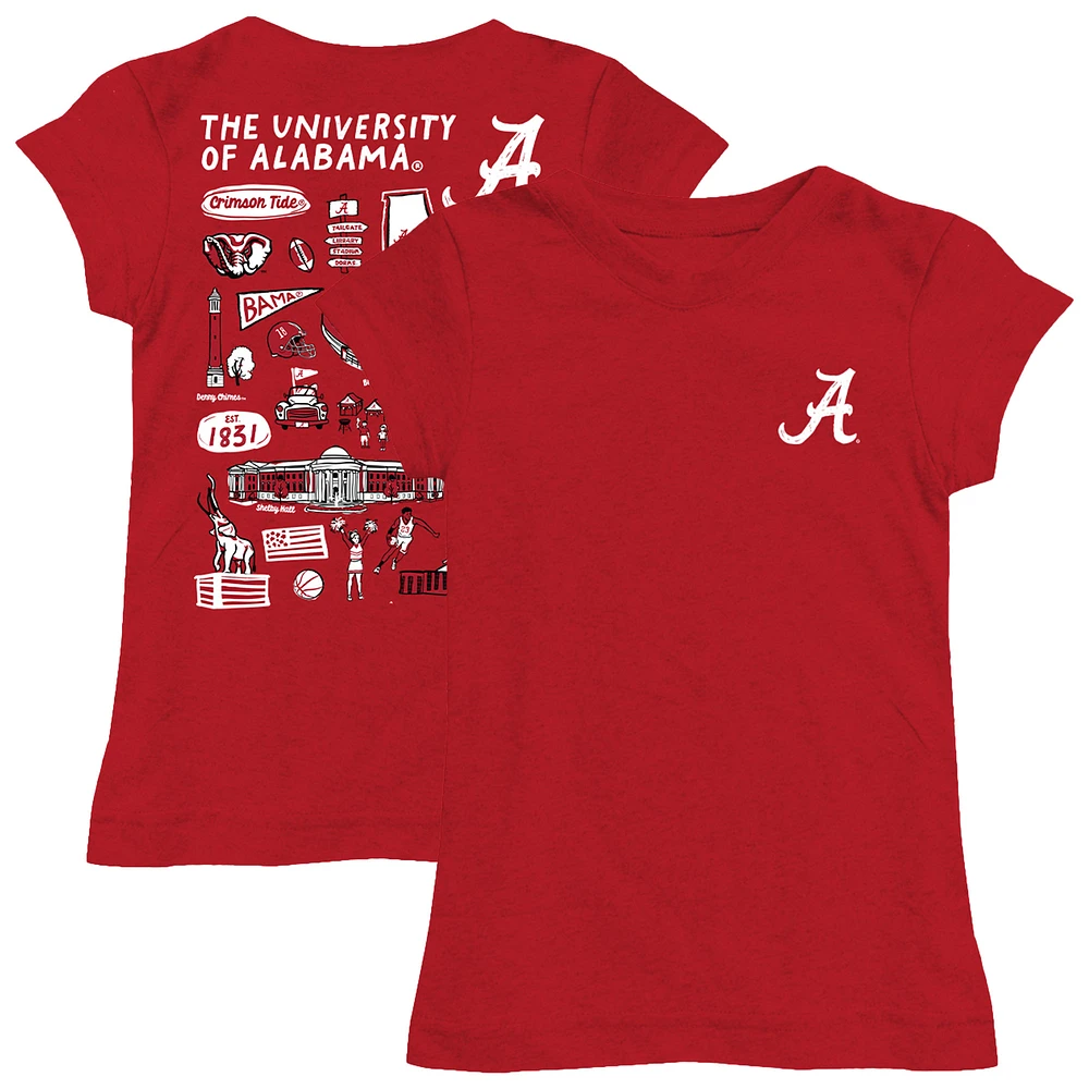 Youth Vive La Fete Crimson Alabama Tide Impressions Artwork Fitted T-Shirt