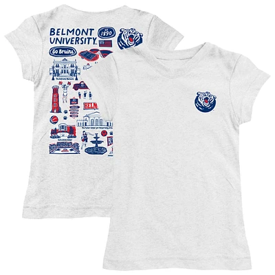 Youth Vive La Fete White Belmont Bruins Impressions Artwork Fitted T-Shirt