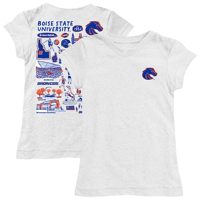 Youth Vive La Fete White Boise State Broncos Impressions Artwork Fitted T-Shirt