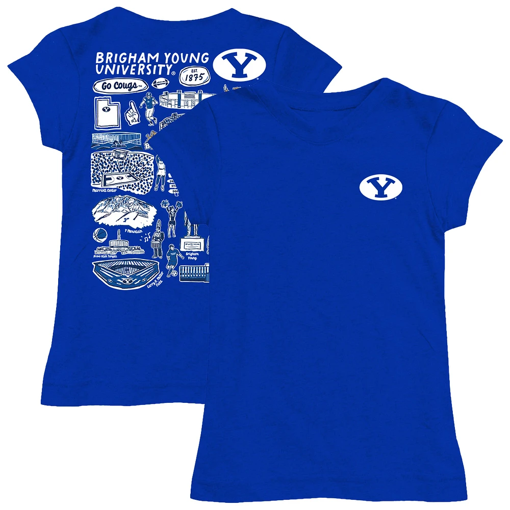 Youth Vive La Fete Royal BYU Cougars Impressions Artwork Fitted T-Shirt