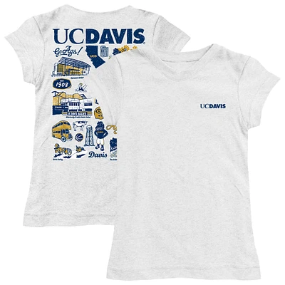 Youth Vive La Fete White UC Davis Aggies Impressions Artwork Fitted T-Shirt