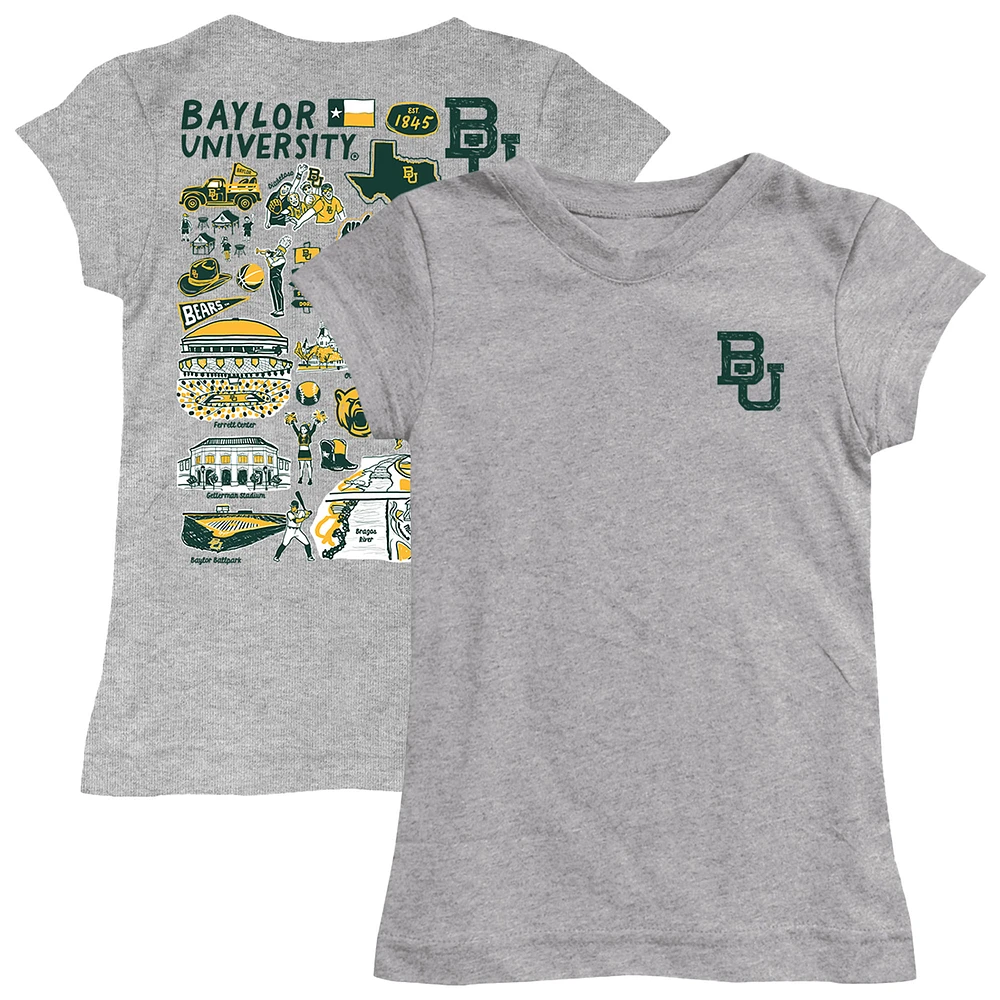 Youth Vive La Fete Heather Gray Baylor Bears Impressions Artwork Fitted T-Shirt