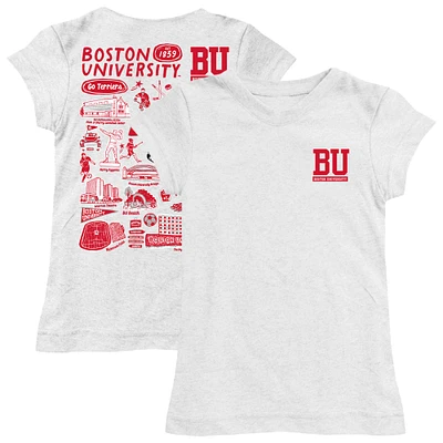 Youth Vive La Fete White Boston University Impressions Artwork Fitted T-Shirt