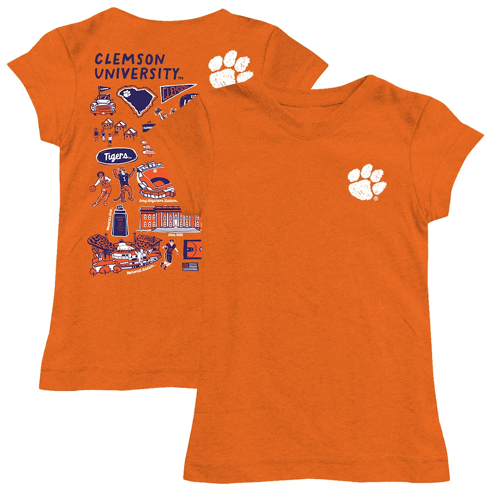Youth Vive La Fete Orange Clemson Tigers Impressions Artwork Fitted T-Shirt