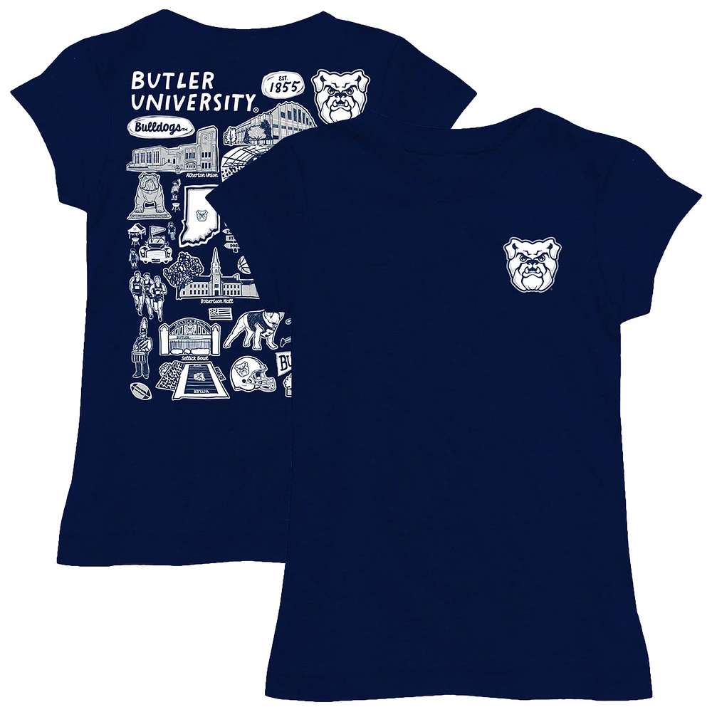 Youth Vive La Fete Navy Butler Bulldogs Impressions Artwork Fitted T-Shirt