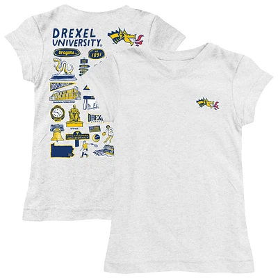 Youth Vive La Fete White Drexel Dragons Impressions Artwork Fitted T-Shirt