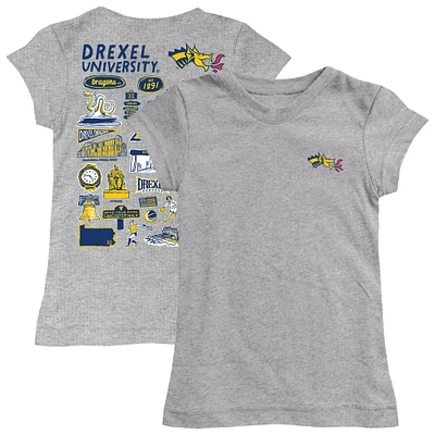 Youth Vive La Fete Heather Gray Drexel Dragons Impressions Artwork Fitted T-Shirt