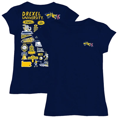 Youth Vive La Fete Navy Drexel Dragons Impressions Artwork Fitted T-Shirt