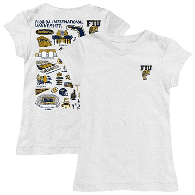 Youth Vive La Fete White FIU Panthers Impressions Artwork Fitted T-Shirt