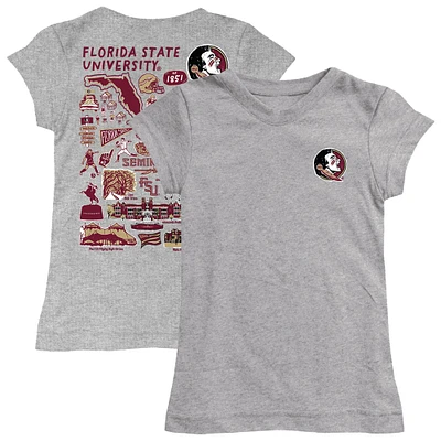 Youth Vive La Fete Heather Gray Florida State Seminoles Impressions Artwork Fitted T-Shirt