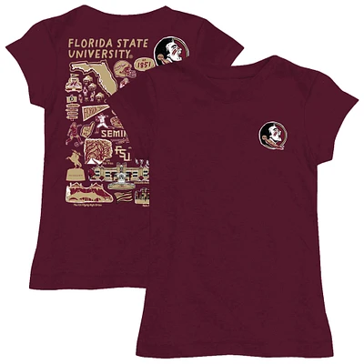 Youth Vive La Fete Garnet Florida State Seminoles Impressions Artwork Fitted T-Shirt
