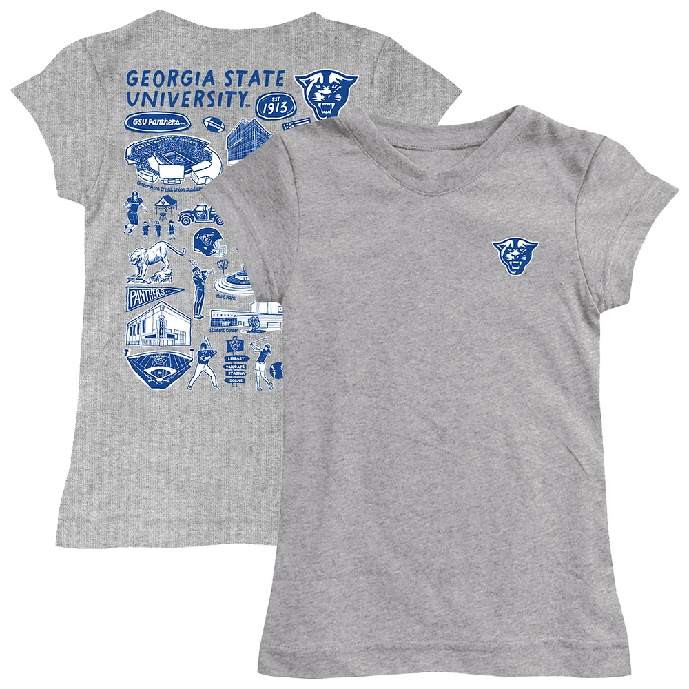 Youth Vive La Fete Heather Gray Georgia State Panthers Impressions Artwork Fitted T-Shirt