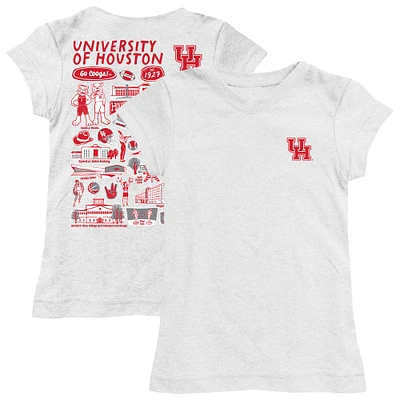 Youth Vive La Fete White Houston Cougars Impressions Artwork Fitted T-Shirt