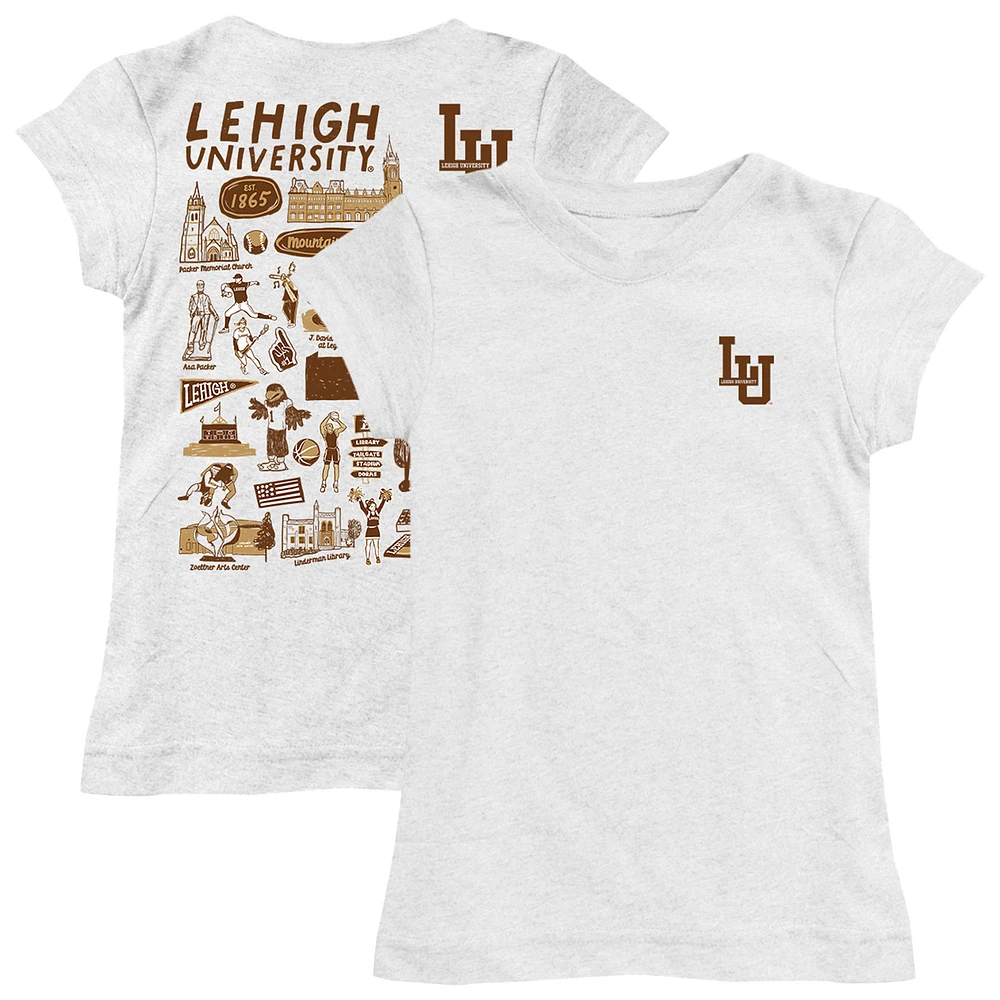 Youth Vive La Fete White Lehigh Mountain Hawks Impressions Artwork Fitted T-Shirt