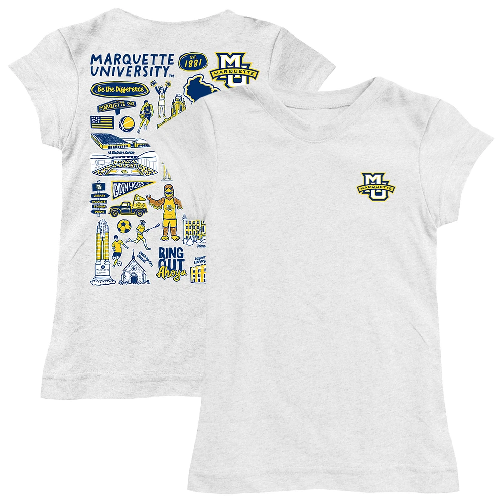 Youth Vive La Fete Marquette Golden Eagles Impressions Artwork Fitted T-Shirt