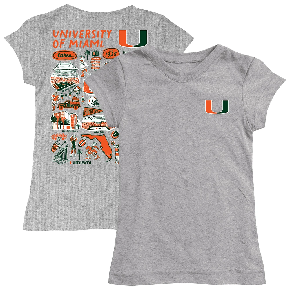 Youth Vive La Fete Gray Miami Hurricanes Impressions Artwork Fitted T-Shirt