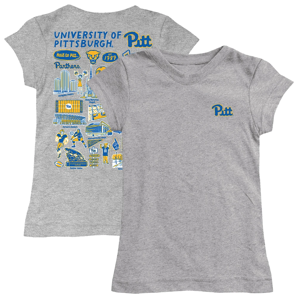 Youth Vive La Fete Gray Pitt Panthers Impressions Artwork Fitted T-Shirt