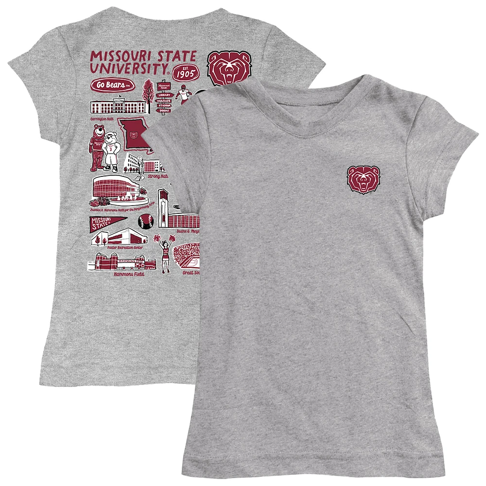 Youth Vive La Fete Heather Gray Missouri State University Bears Impressions Artwork Fitted T-Shirt