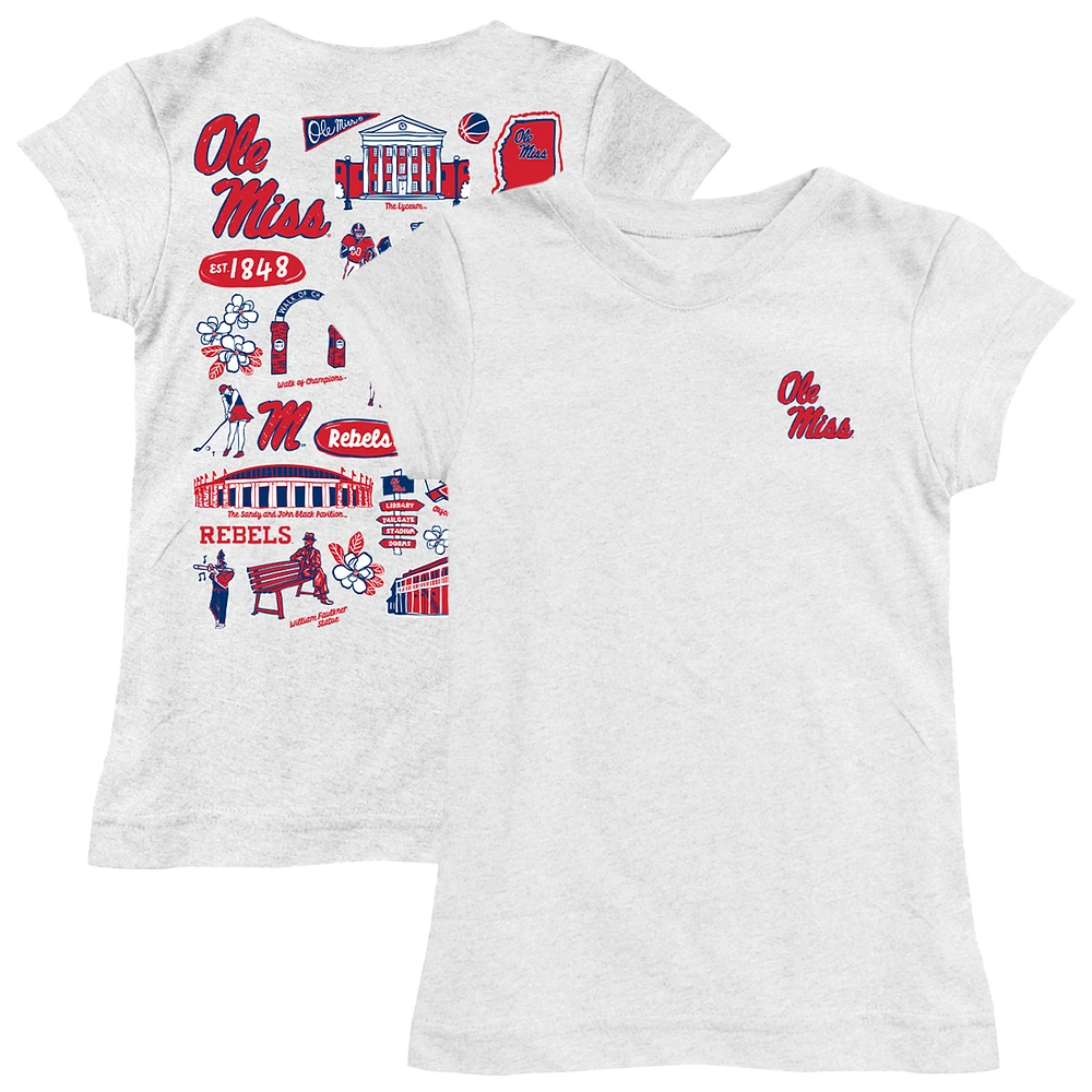 Youth Vive La Fete White Ole Miss Rebels Impressions Artwork Fitted T-Shirt