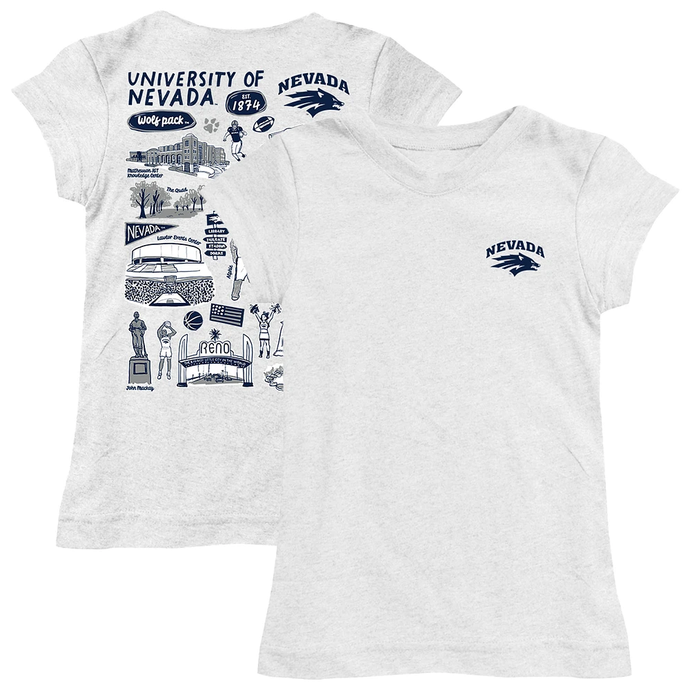 Youth Vive La Fete White Nevada Wolf Pack Impressions Artwork Fitted T-Shirt