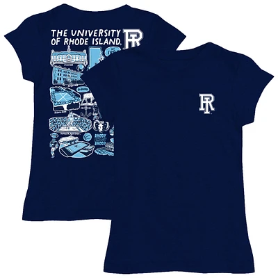 Youth Vive La Fete Navy Rhode Island Rams Impressions Artwork Fitted T-Shirt