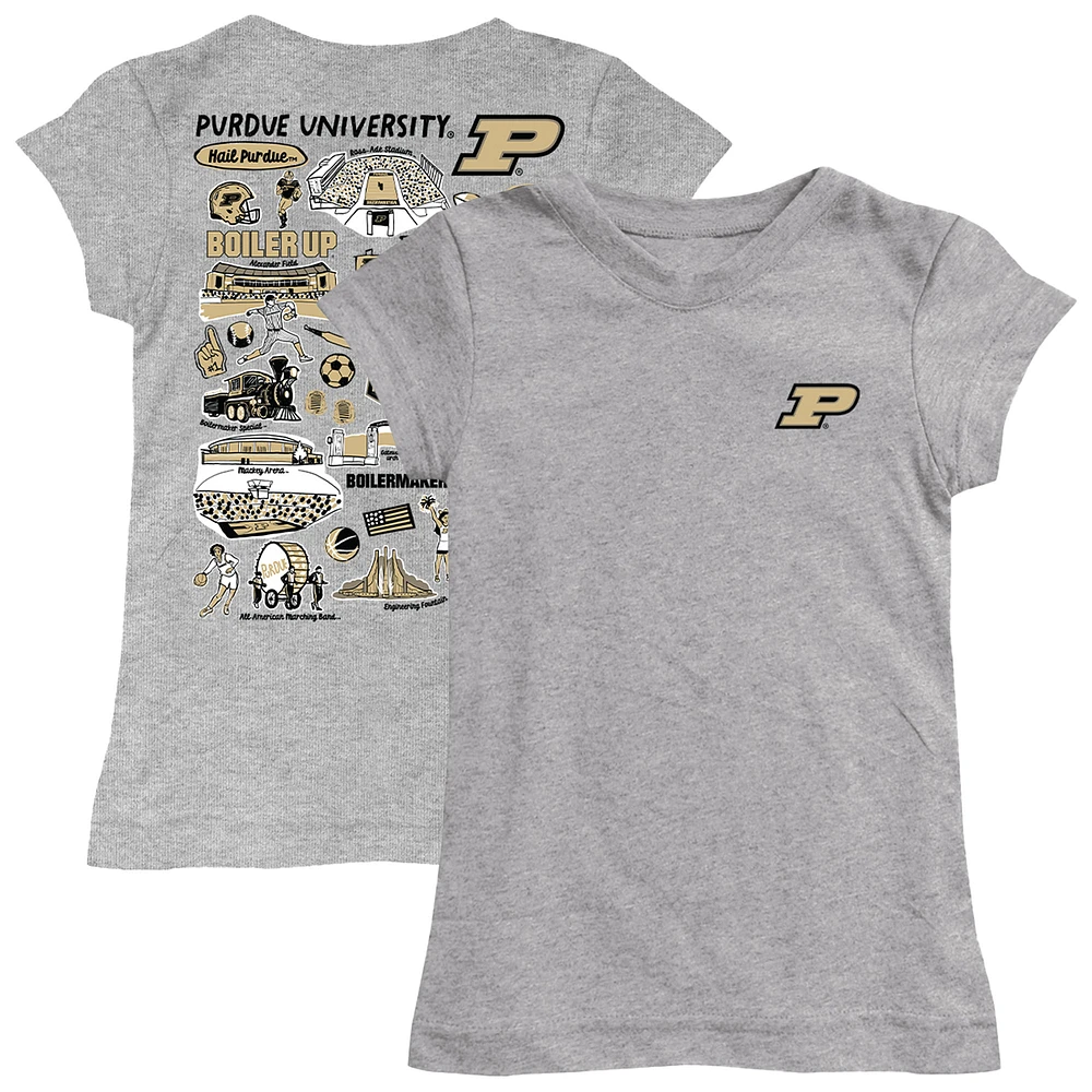 Youth Vive La Fete Gray Purdue Boilermakers Impressions Artwork Fitted T-Shirt