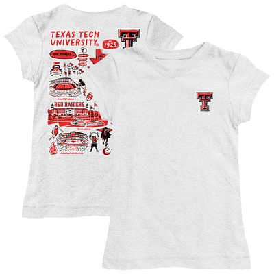 Youth Vive La Fete White Texas Tech Red Raiders Impressions Artwork Fitted T-Shirt