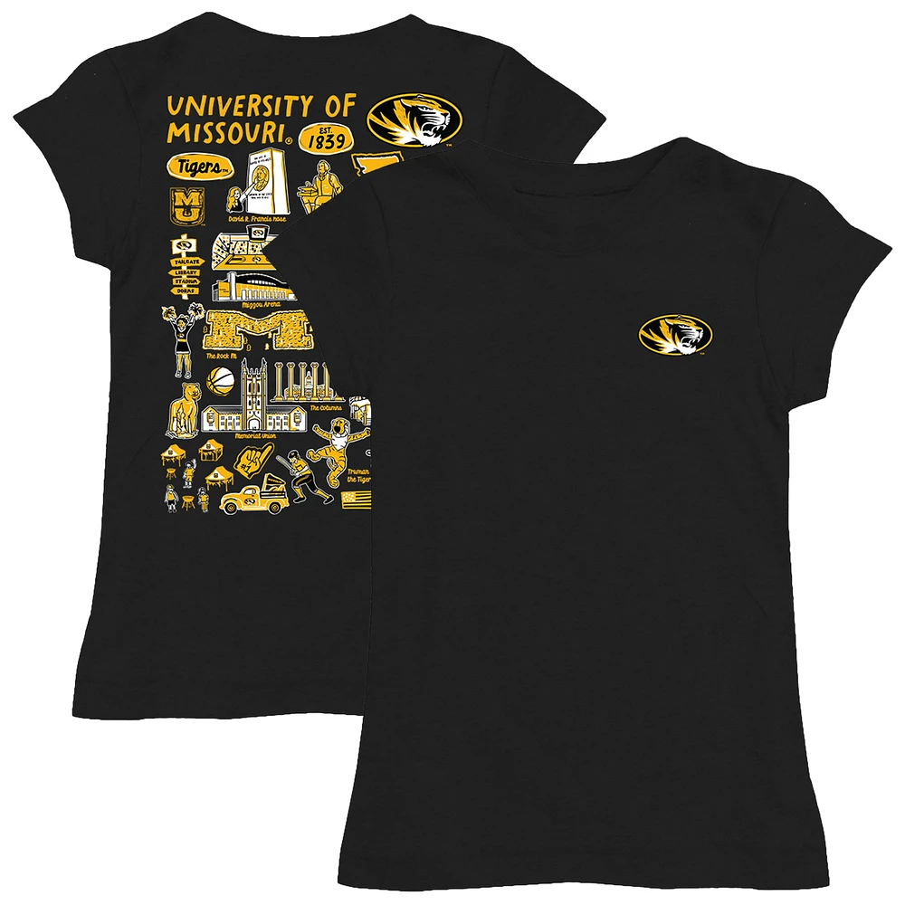 Youth Vive La Fete Black Missouri Tigers Impressions Artwork Fitted T-Shirt