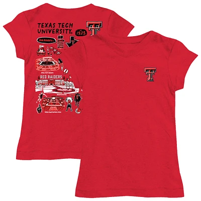 Youth Vive La Fete Red Texas Tech Raiders Impressions Artwork Fitted T-Shirt