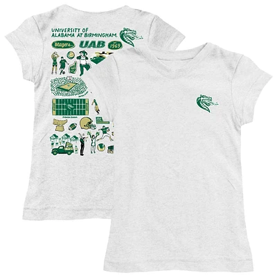 Youth Vive La Fete White UAB Blazers Impressions Artwork Fitted T-Shirt