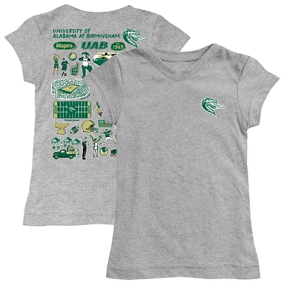 Youth Vive La Fete Heather Gray UAB Blazers Impressions Artwork Fitted T-Shirt