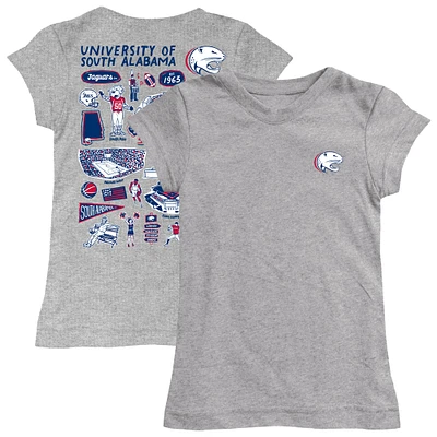 Youth Vive La Fete Gray South Alabama Jaguars Impressions Artwork Fitted T-Shirt