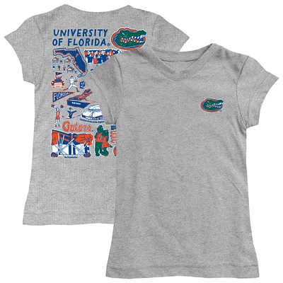 Youth Vive La Fete Heather Gray Florida Gators Impressions Artwork Fitted T-Shirt