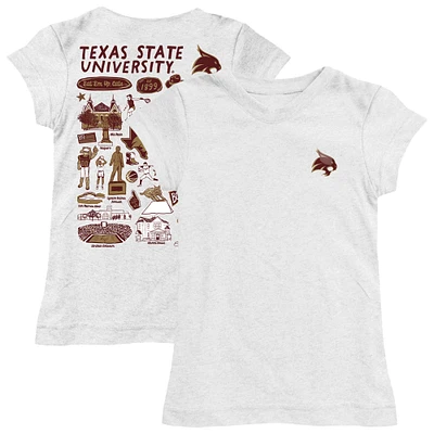 Youth Vive La Fete White Texas State Bobcats Impressions Artwork Fitted T-Shirt