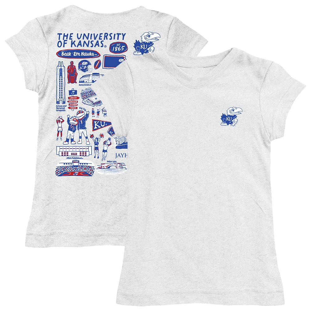 Youth Vive La Fete Kansas Jayhawks Impressions Artwork Fitted T-Shirt