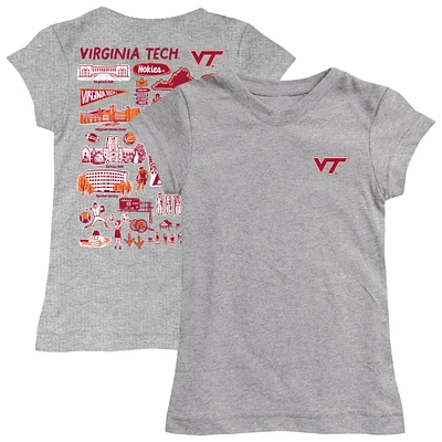 Youth Vive La Fete Heather Gray Virginia Tech Hokies Impressions Artwork Fitted T-Shirt