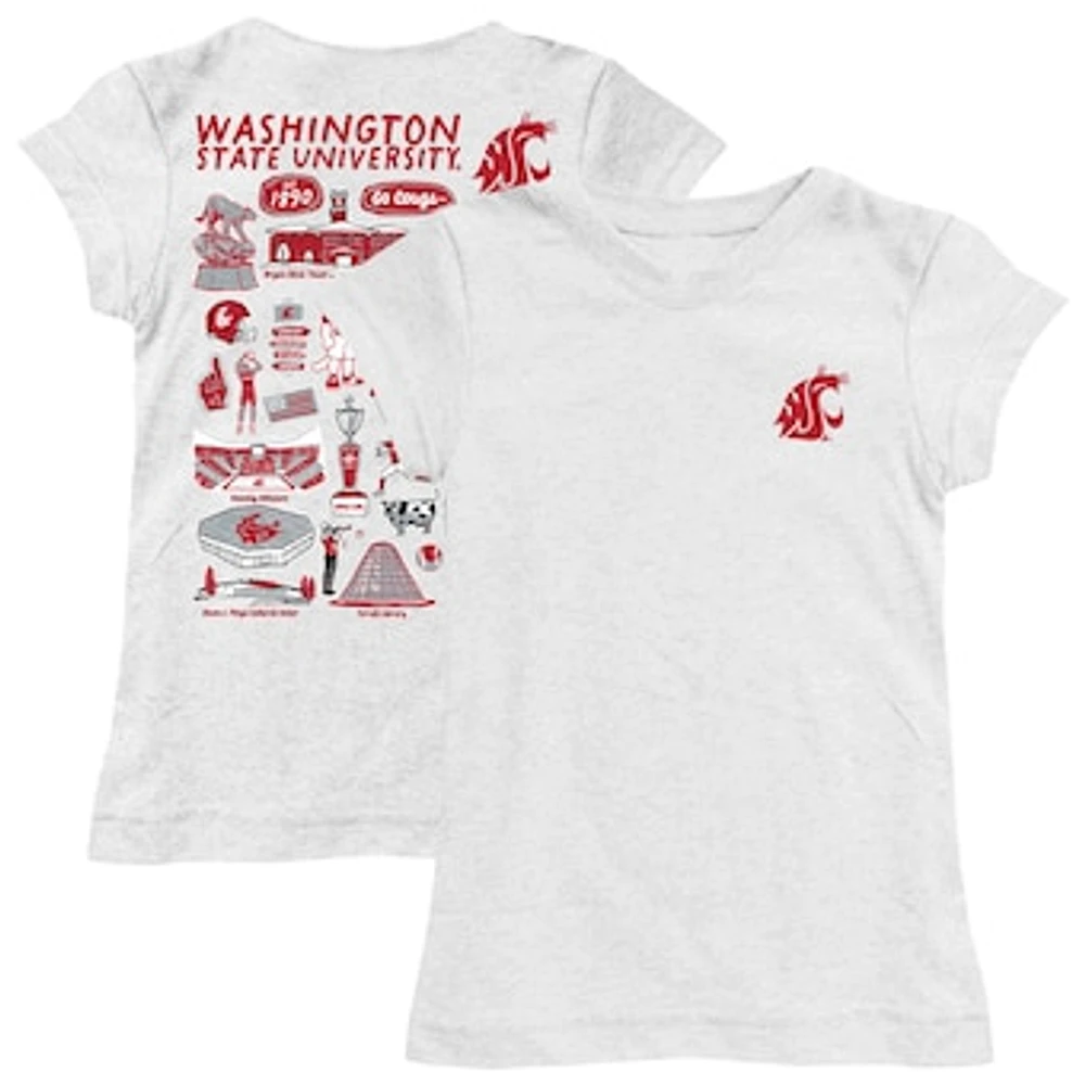 Youth Vive La Fete White Washington State Cougars Impressions Artwork Fitted T-Shirt