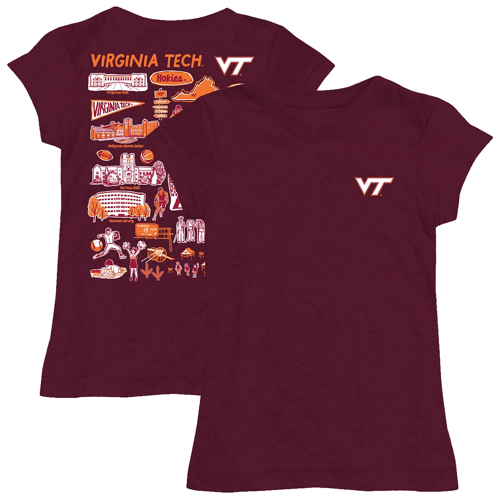 Youth Vive La Fete Maroon Virginia Tech Hokies Impressions Artwork Fitted T-Shirt