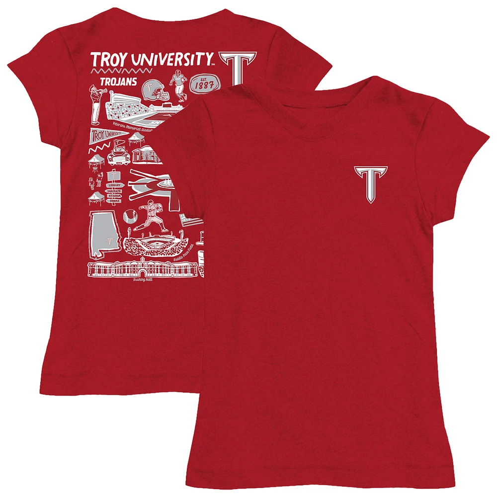 Youth Vive La Fete Troy University Trojans Impressions Artwork Fitted T-Shirt