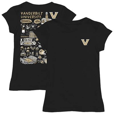 Youth Vive La Fete Black Vanderbilt Commodores Impressions Artwork Fitted T-Shirt